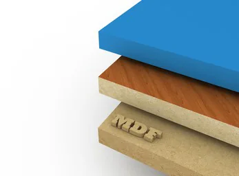 MDF samples with decorative faces and machined profiles